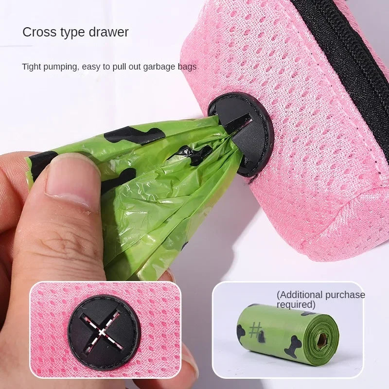 Hanging Dog Poop Bag Dispenser, Portable Waste Bag Holder for Dog Walks
