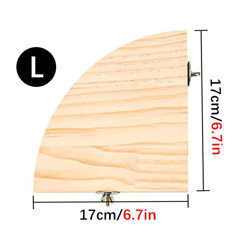 Fan-Shaped Wooden Perch Stand for Birds & Small Pets