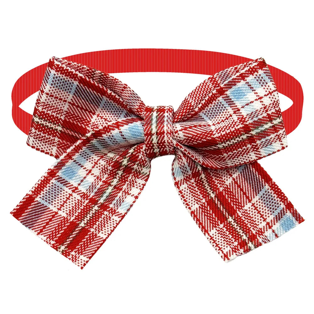 50/100pcs Adjustable Plaid Bow Ties for Small Dogs & Cats