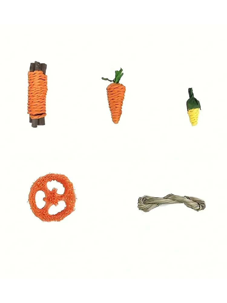 9-Piece Small Pet Toy Set for Rabbits, Hamsters & Small Animals