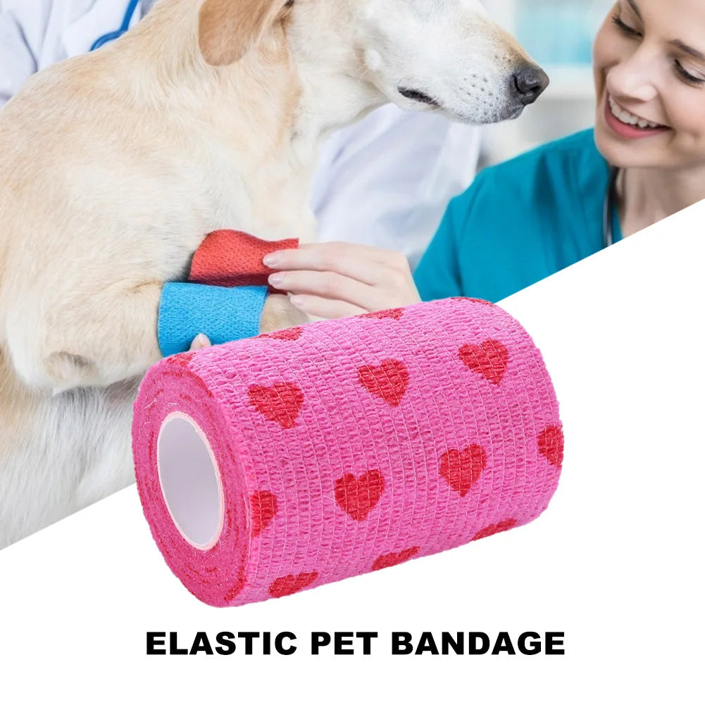 Pet Self-Adherent Elastic Bandage — Breathable, Non-Woven Wrap for Dogs & Cats
