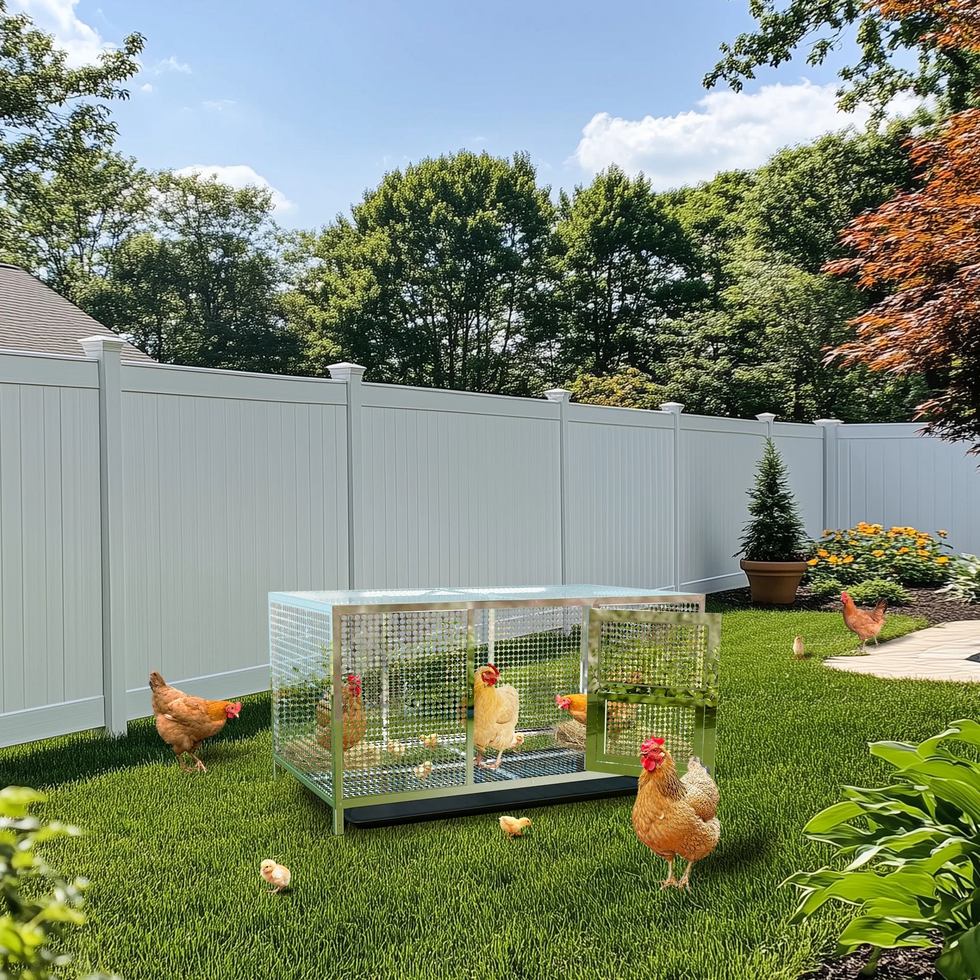 Heavy-Duty Stainless Steel Chicken Coop
