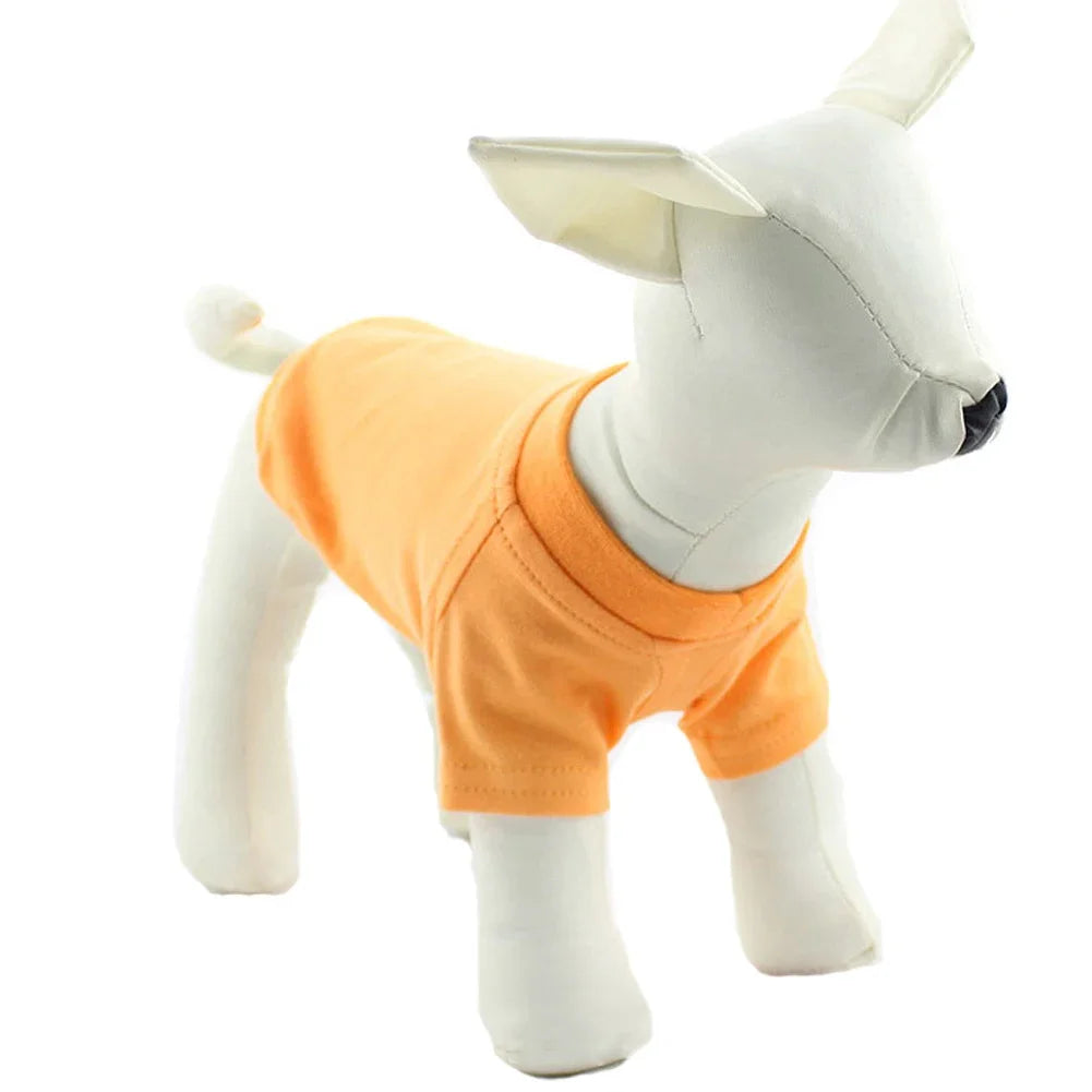 Solid Color Summer Dog T-Shirt Vest, Breathable Cotton for Dachshunds